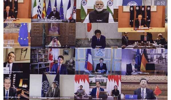 G20 Nation leaders attend Summit via video conferencing